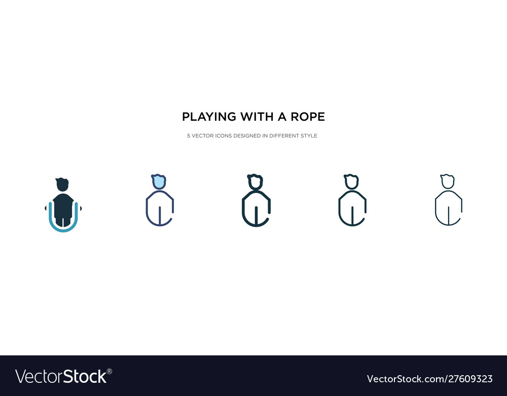 Playing with a rope icon in different style two