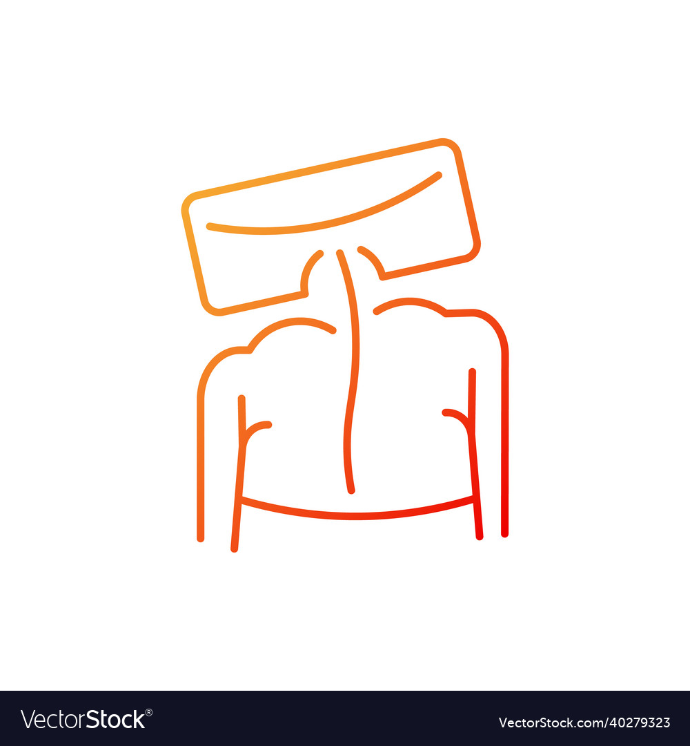Rib hump gradient linear icon vector image Rib hump gradient linear icon