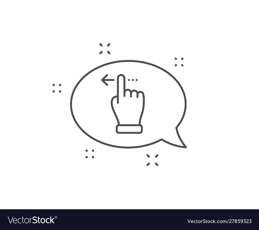 Touchscreen gesture line icon slide left arrow