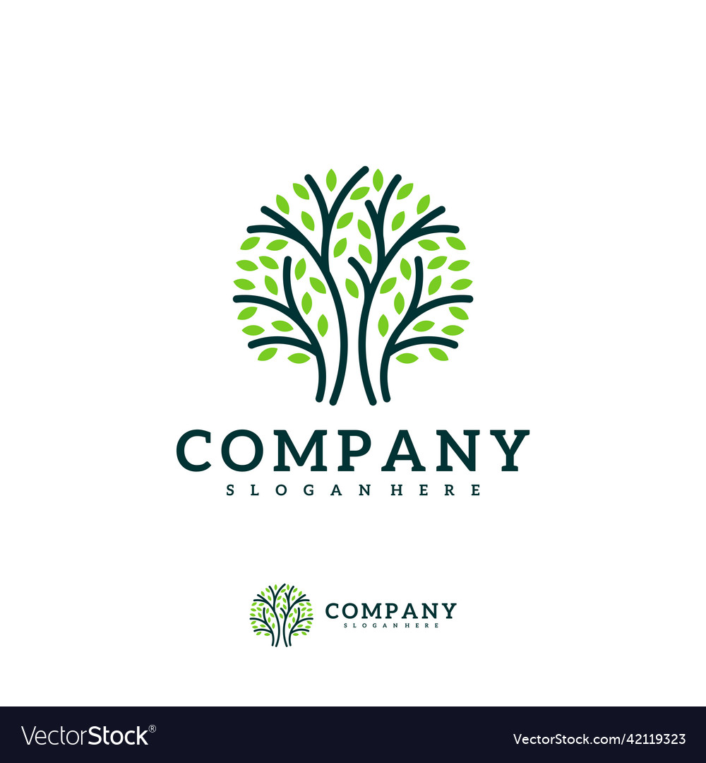 Tree logo template creative logo design Royalty Free Vector