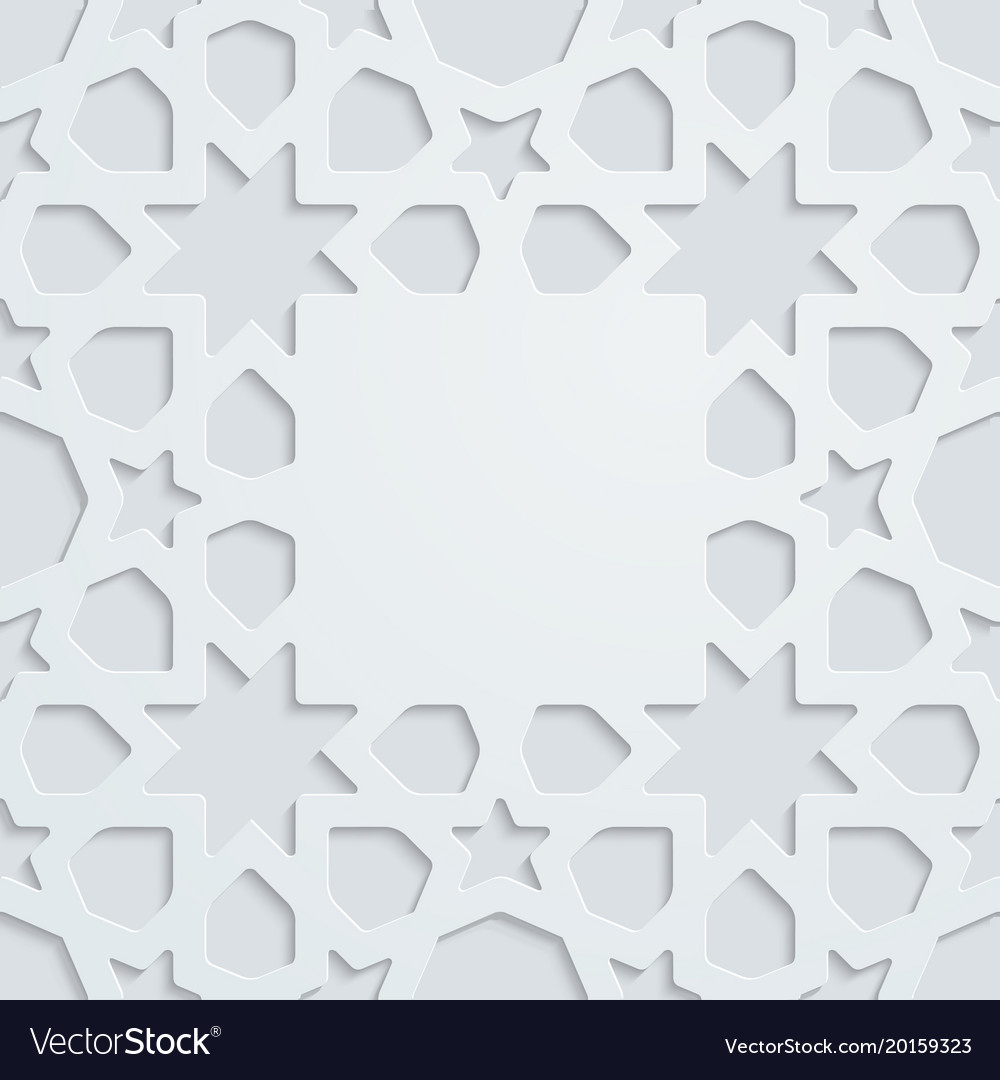 White ornament islamic pattern background