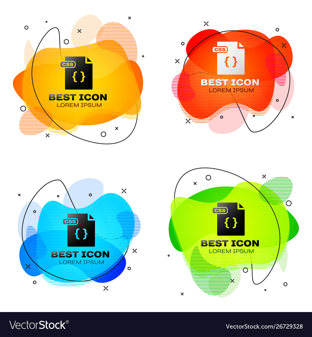 Black css file document download button icon vector image Black css file document download button icon