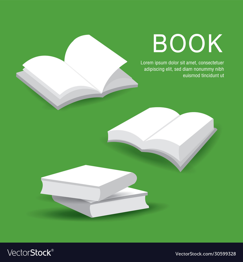 Blank book cover with white paper open