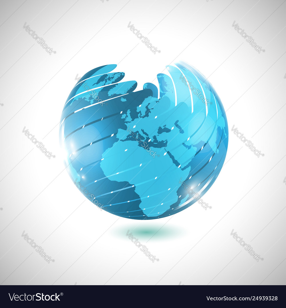 Blue globe ball vector image Blue globe ball