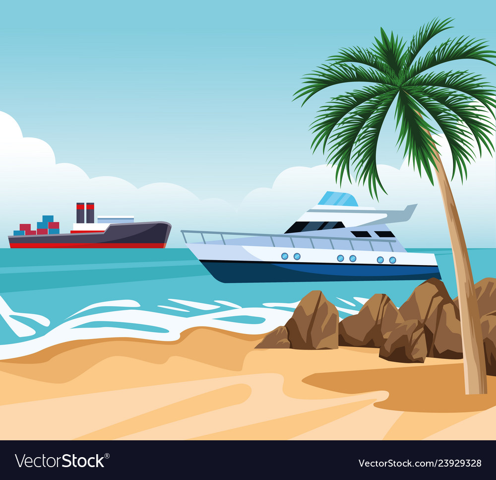 Coastal Landscape with Boats
