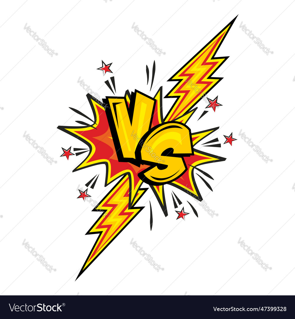 Comic vs or versus lightning boom vector image Comic vs or versus lightning boom