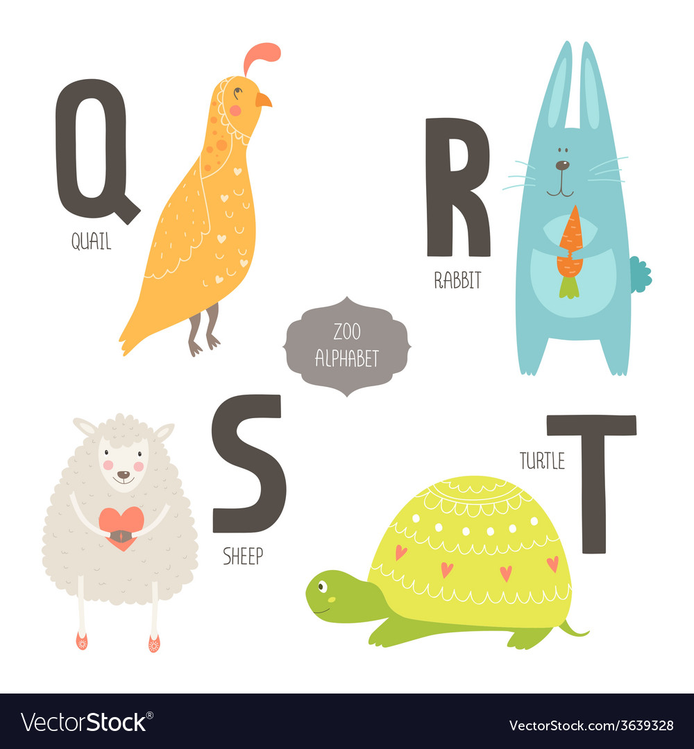 Cute Zoo Alphabet Royalty Free Vector Image - VectorStock