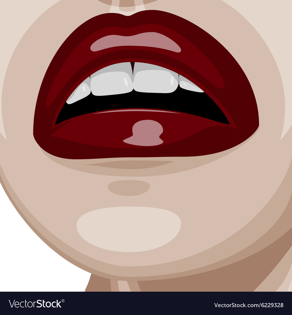 dark red glossy lips