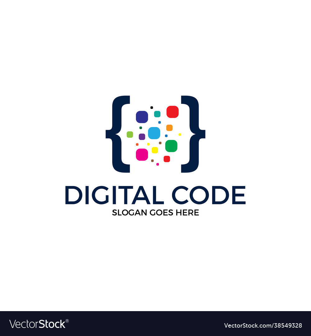 Digital code logo colorful coding