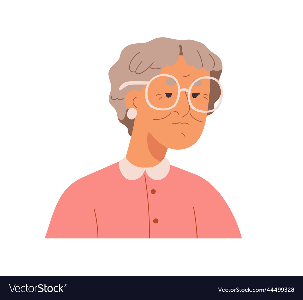 Elderly woman with wrinkled face portrait senior Vector Image Elderly woman with wrinkled face portrait senior