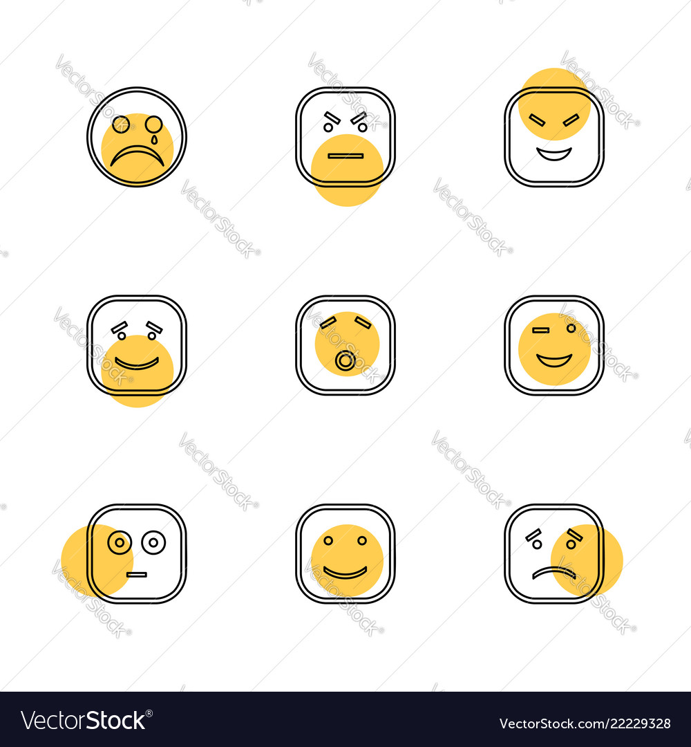 Emoji emoticon smiley eps icons set