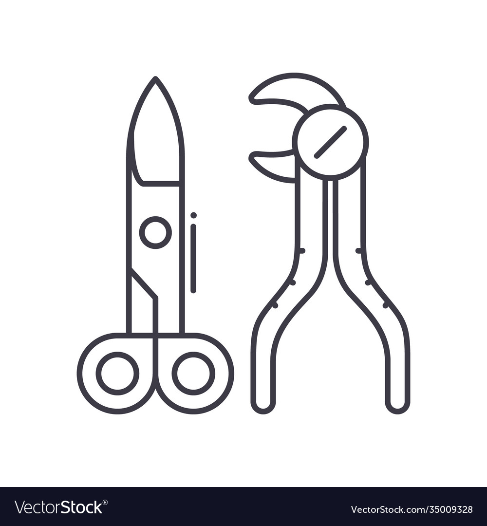 Engineer scissors icon linear isolated