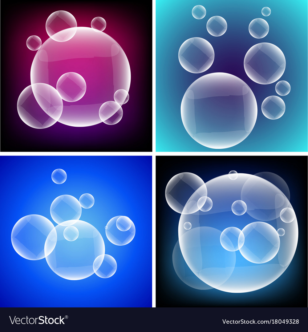 Four different backgrounds with bubbles Royalty Free Vector