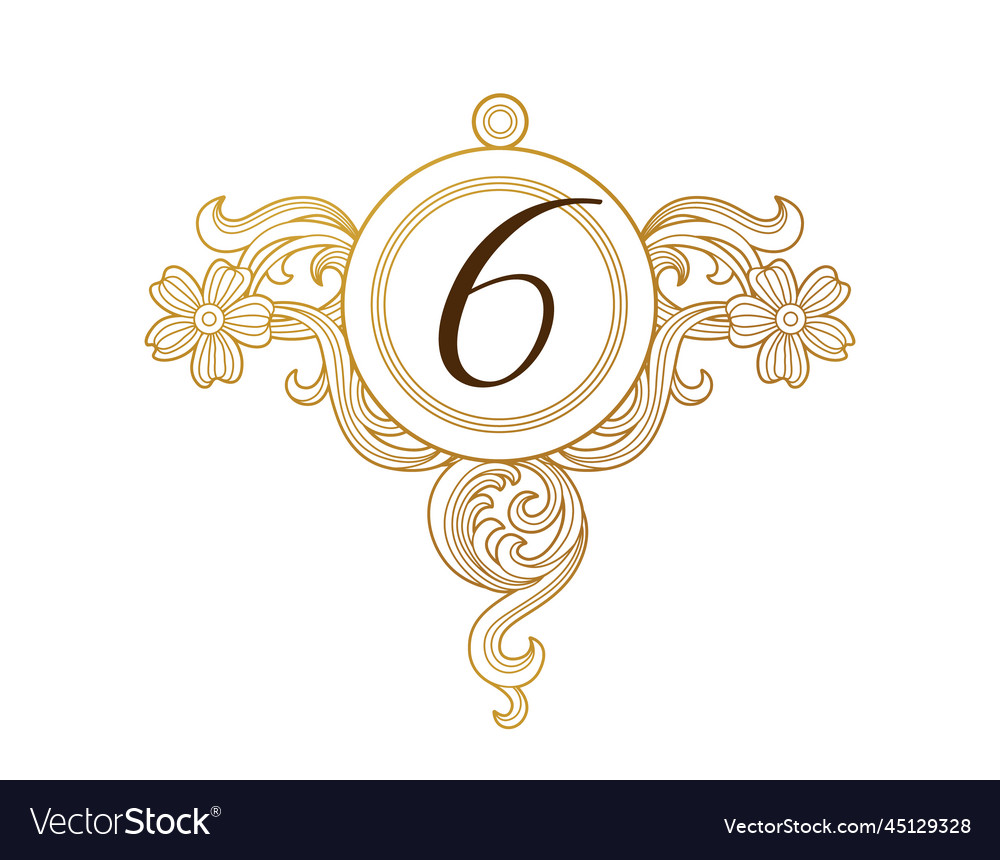 Golden elements monogram identity for design vector image Golden elements monogram identity for design