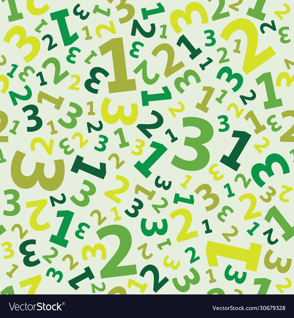 Green Number Background - Seamless Pattern