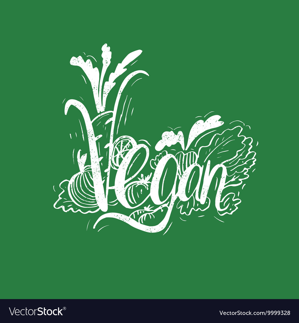 Hand drawn vintage quote vegan hand-lettering