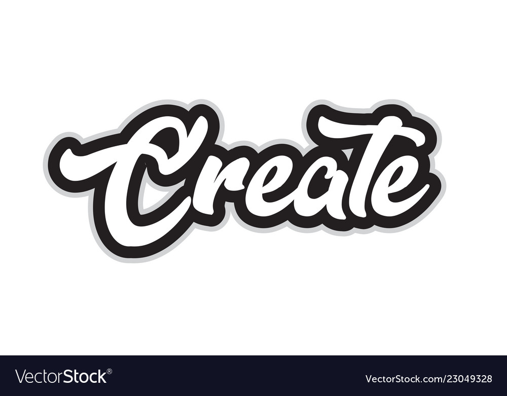 Handwritten 'Create' Word Text