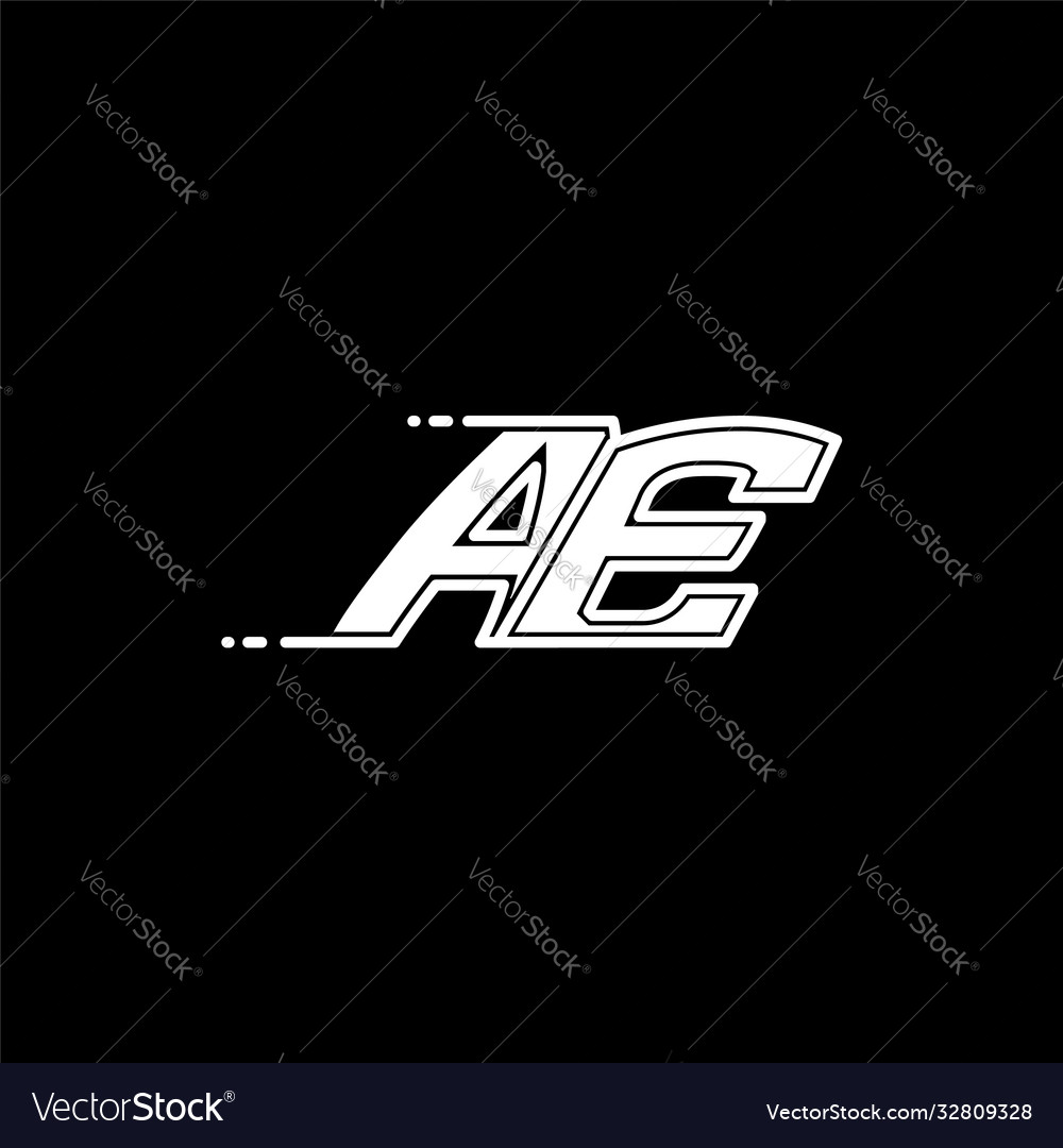 Initial ae logo design with shape style