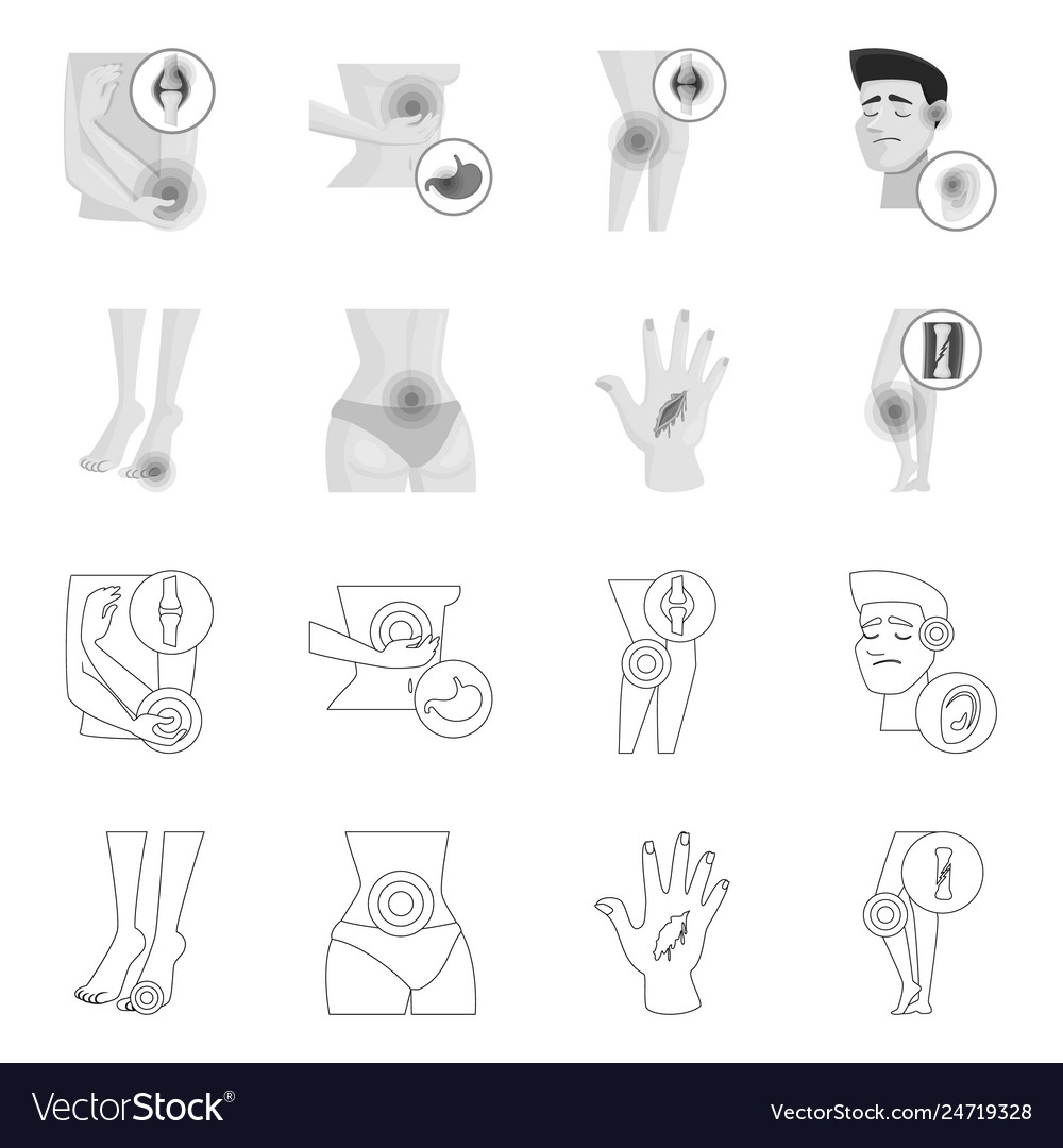 Isolated object of hospital and rendering symbol vector image Isolated object of hospital and rendering symbol
