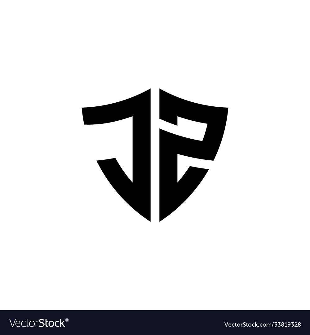 Jz monogram logo with shield shape design template