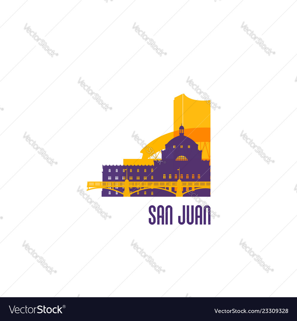 San juan city emblem colorful buildings