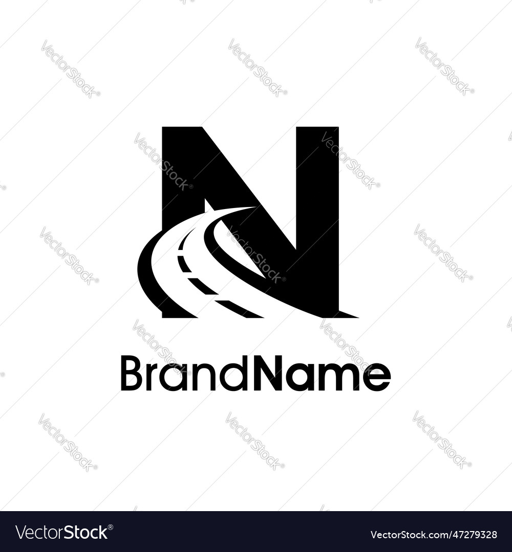 Simple initial n way logo vector image Simple initial n way logo