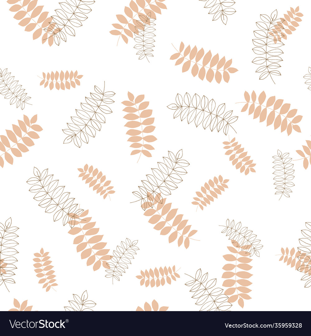 Simple leaves repeat pattern vector image Simple leaves repeat pattern
