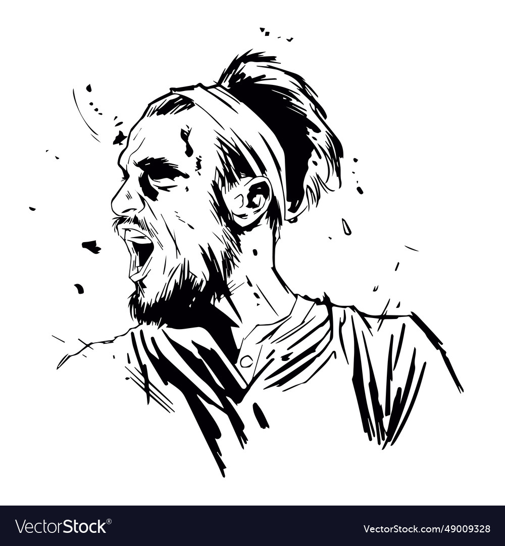 Soccer player drawn