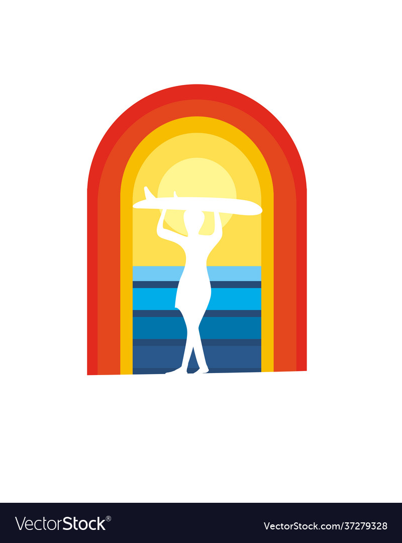 Surfer girl sticker