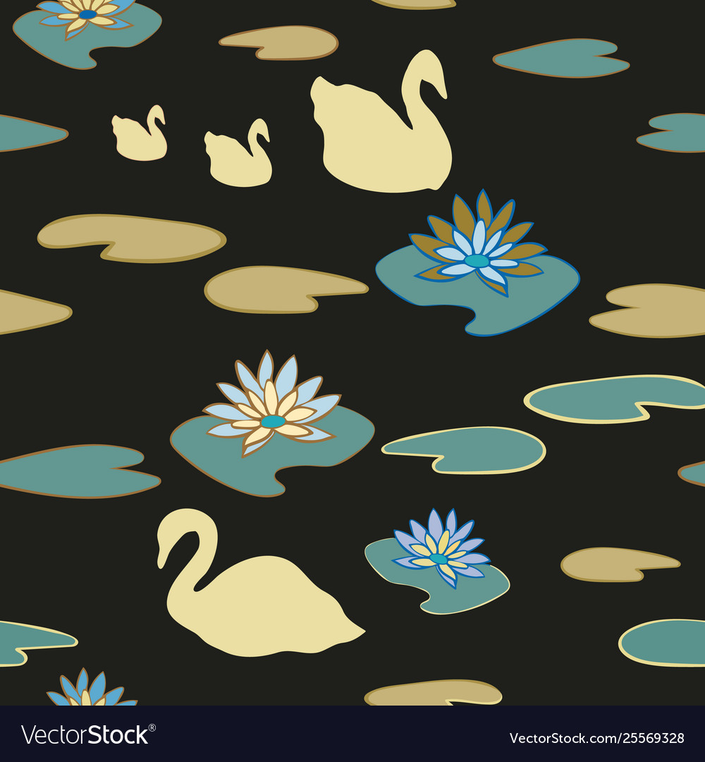 Swan lake seamless repeat pattern