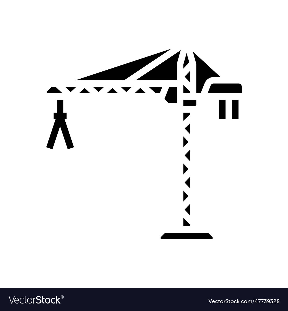 Tower crane civil engineer glyph icon