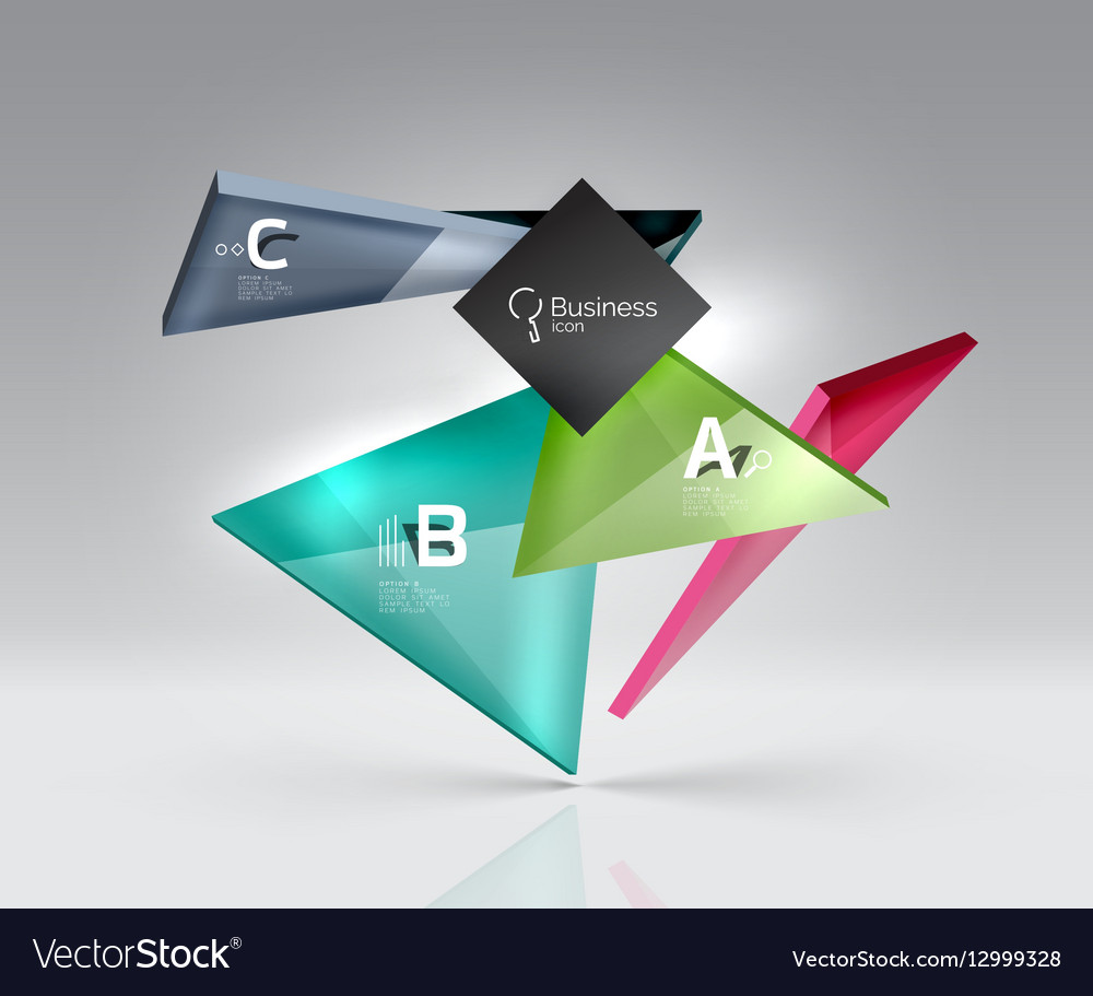 Triangle layout business template infographic Vector Image