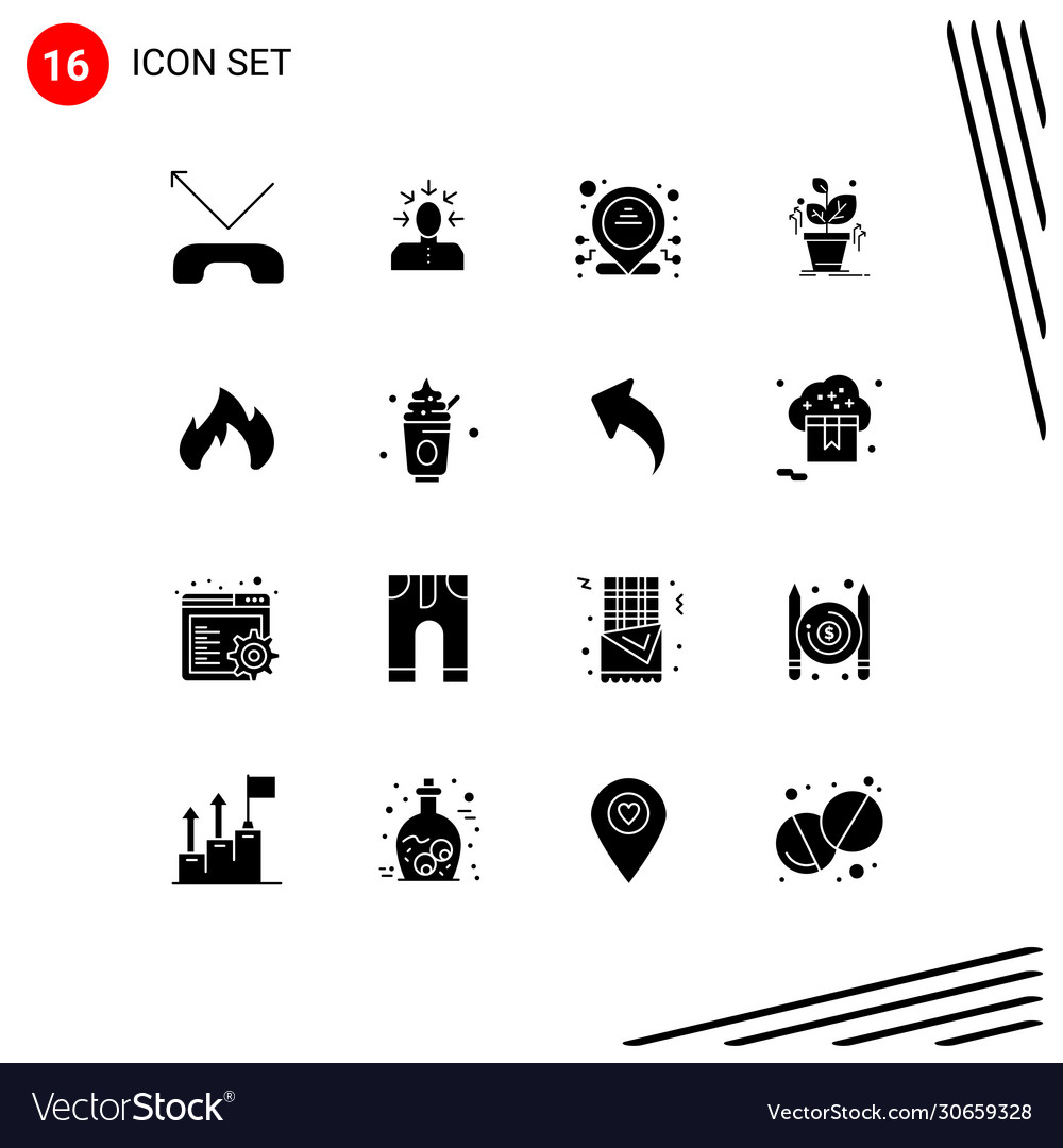User interface pack 16 basic solid glyphs