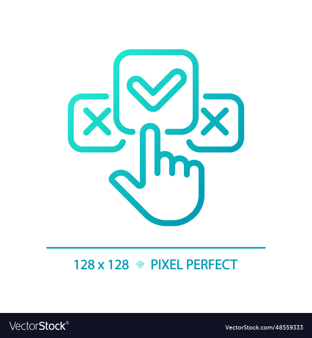 2d blue thin line gradient clicking on check mark