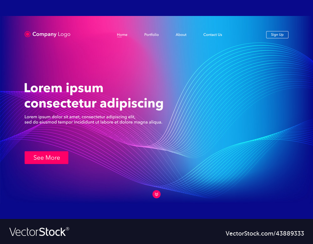Abstract background website landing page template vector image Abstract background website landing page template