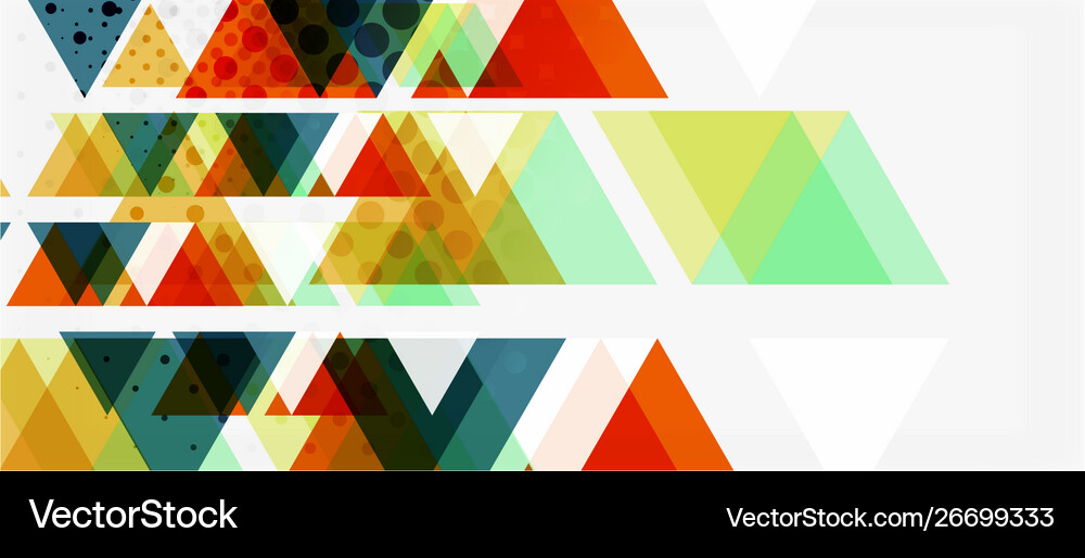 Banner With Multicolored Mosaic Triangle Geometric