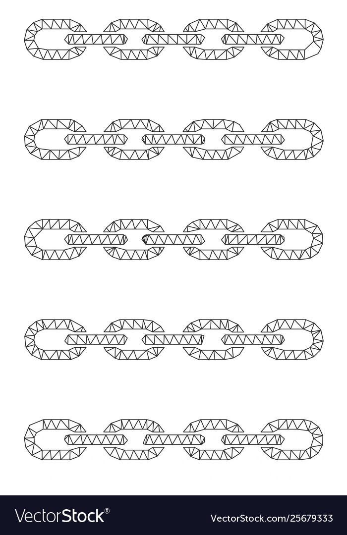 Blockchain list mesh 2d model vector image Blockchain list mesh 2d model