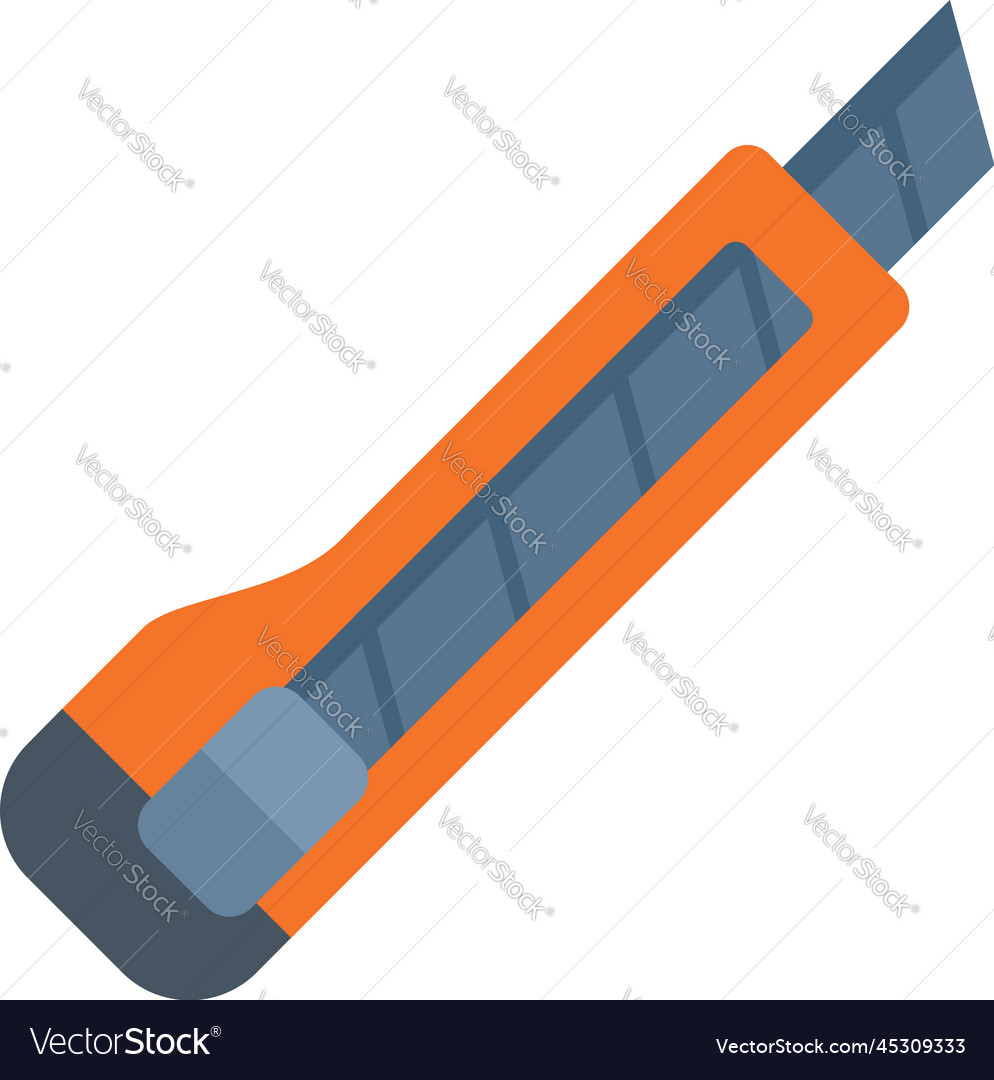 Clothing knife icon flat sewing garment vector image Clothing knife icon flat sewing garment