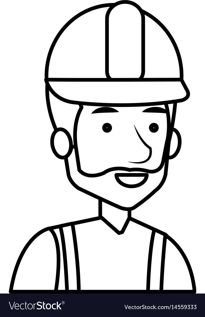 Construction workman avatar character Royalty Free Vector