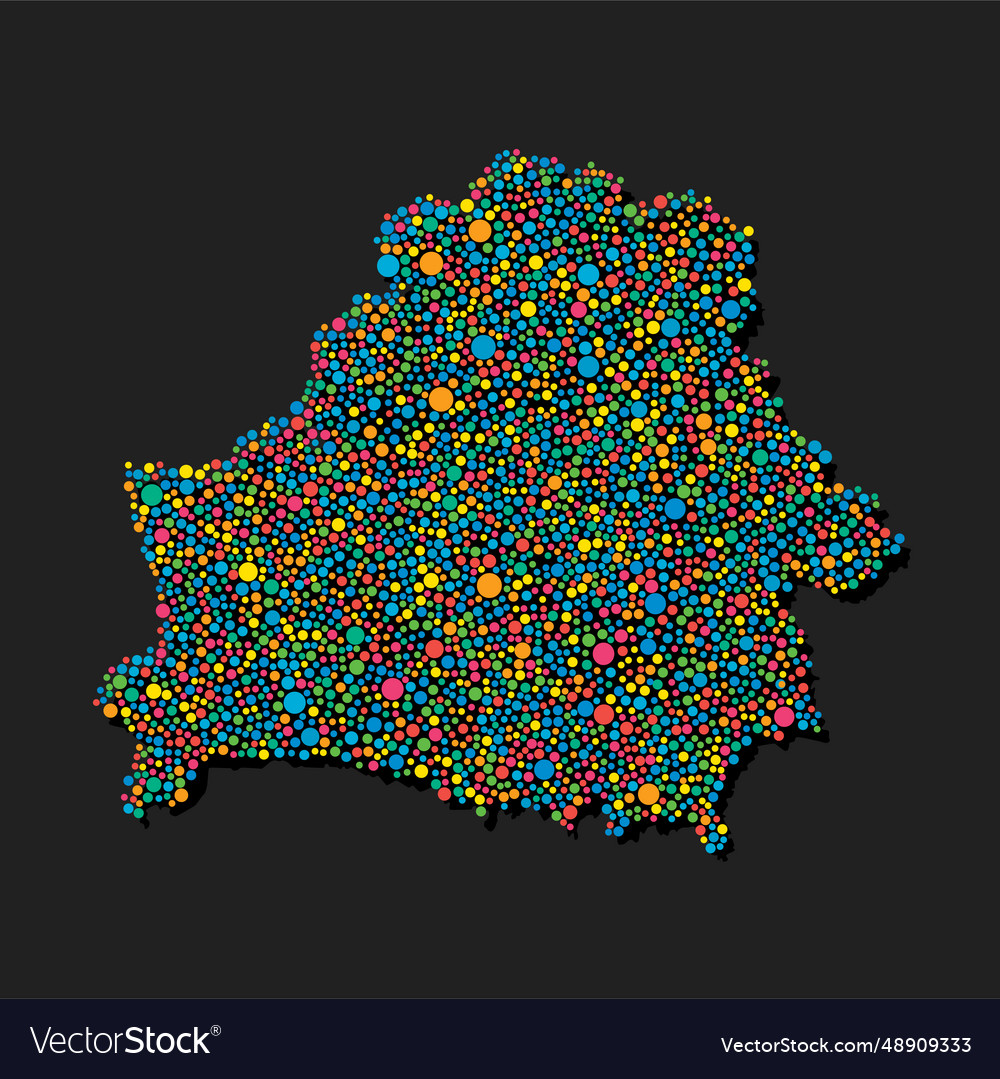 Creative map belarus from random colorful dots vector image Creative map belarus from random colorful dots
