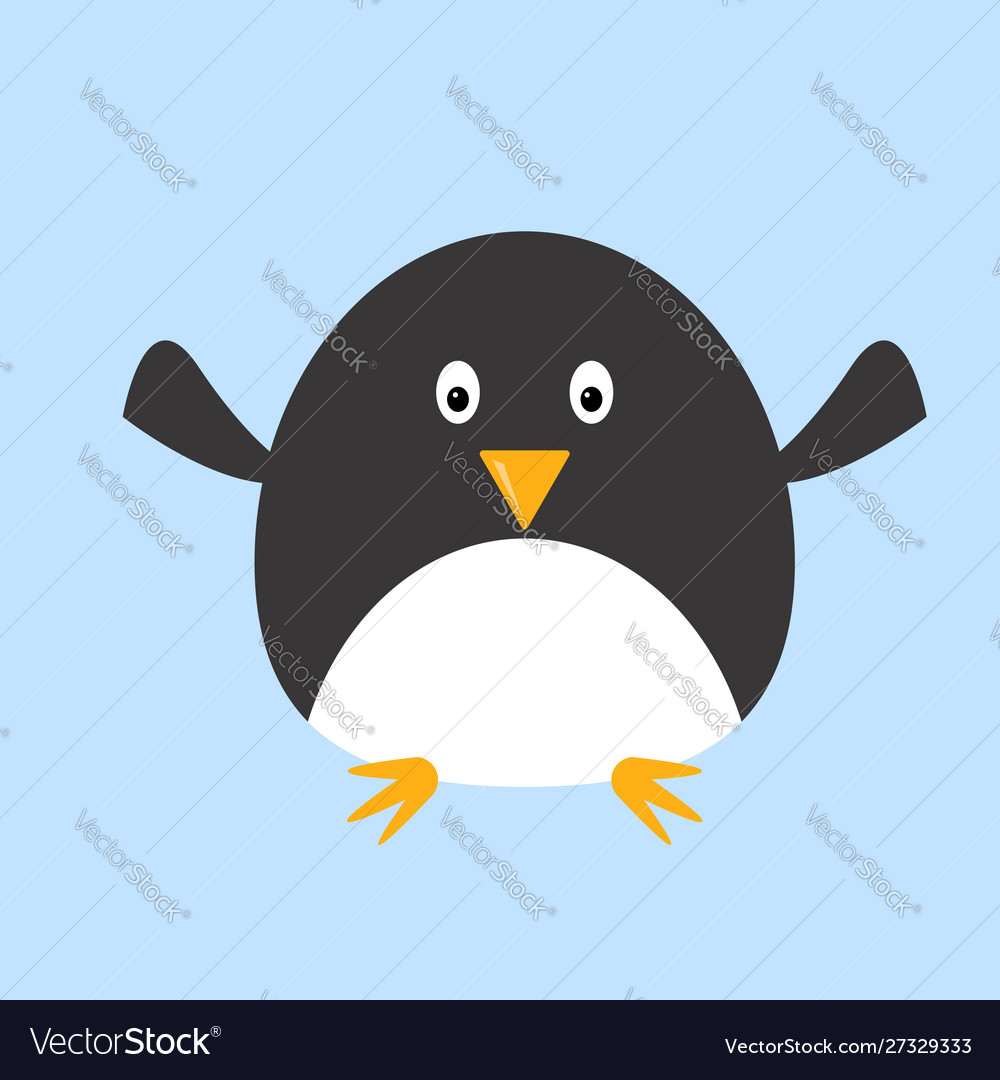 Cute penguin on white background