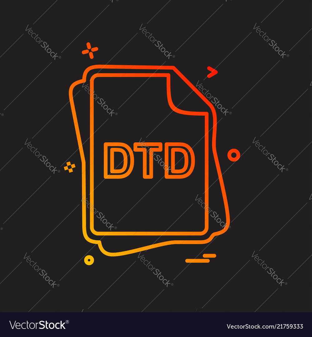 Dtd file type icon design vector image Dtd file type icon design