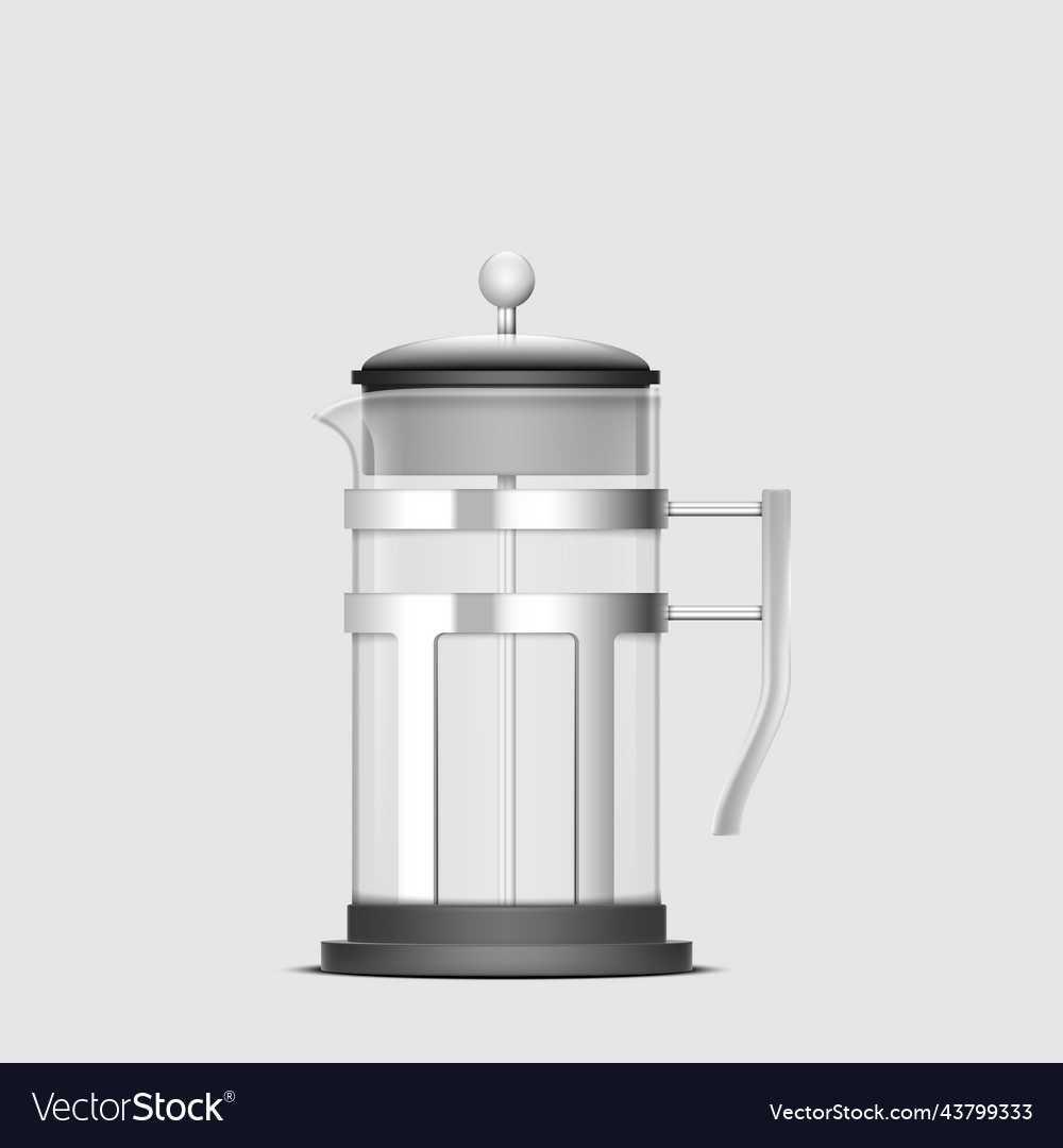 Empty french press coffee maker or glass piston