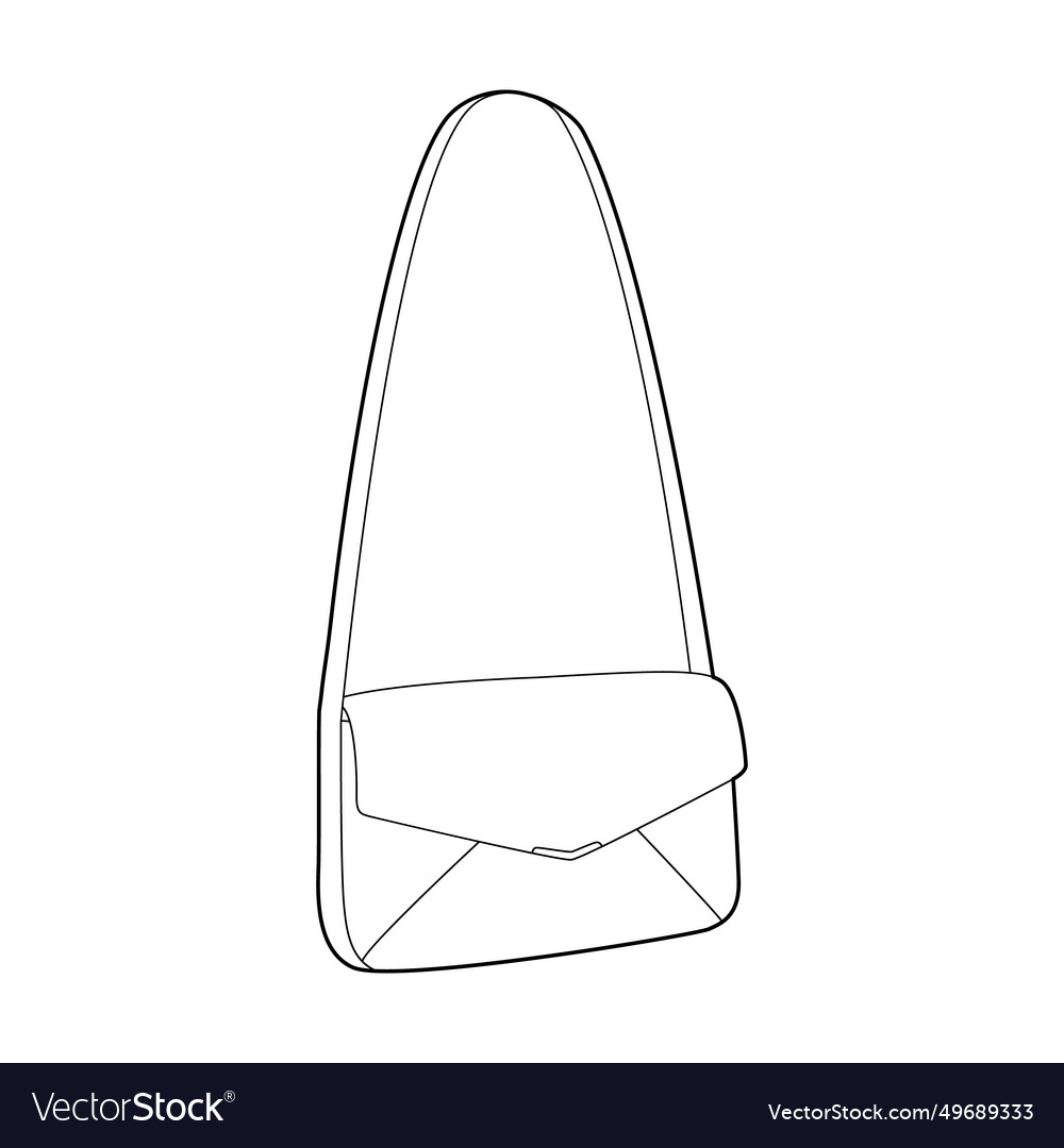 Envelope cross-body bag baguette silhouette Vector Image