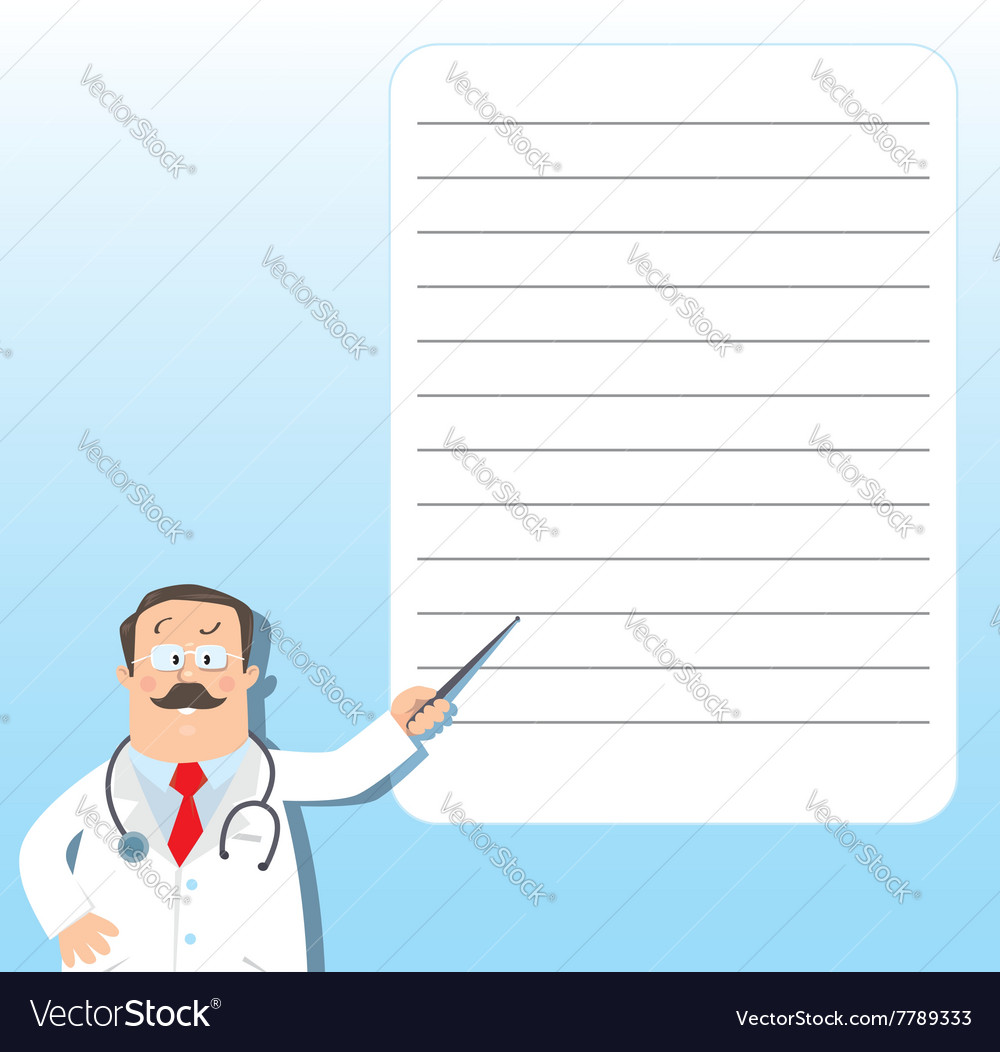 Funny doctor with pointer design template