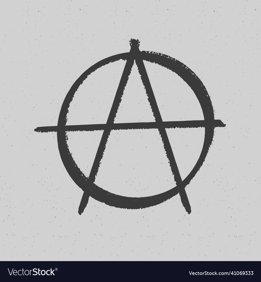 Hand drawn flat design anarchy symbol