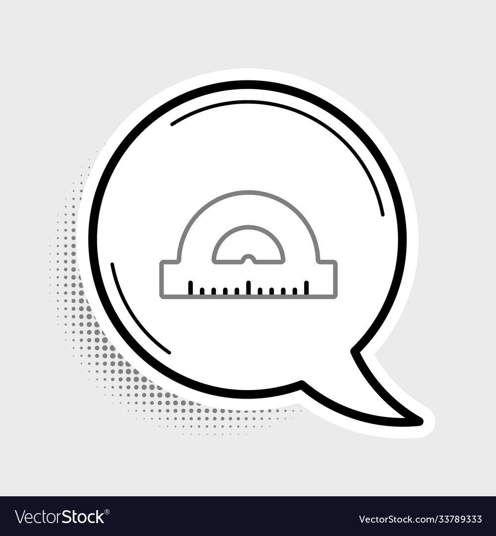 Line protractor grid for measuring degrees icon vector image Line protractor grid for measuring degrees icon