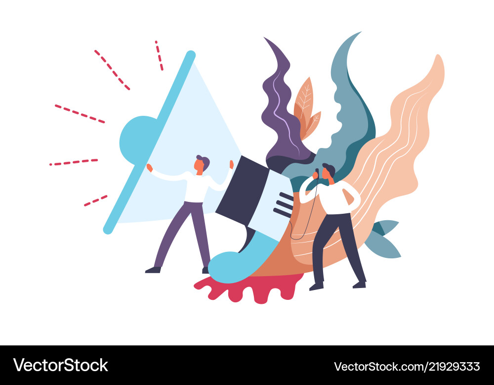 Loudspeaker broadcasting news and information Vector Image