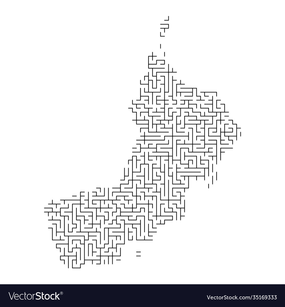 Oman map from black pattern maze grid vector image Oman map from black pattern maze grid