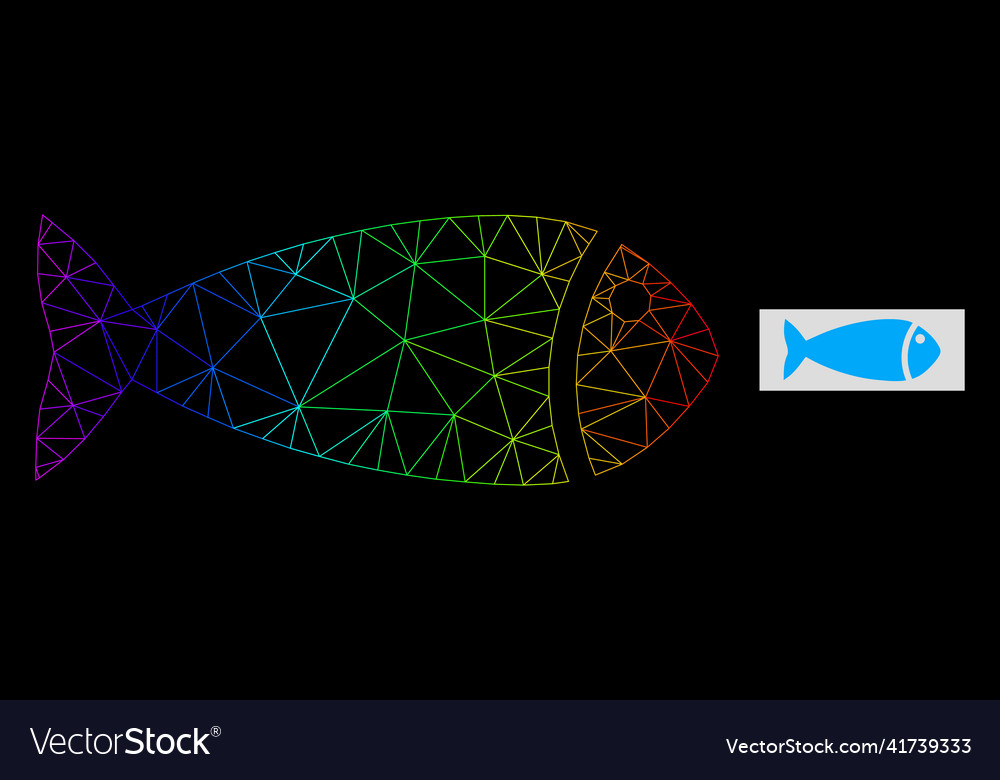 Rainbow Gradient polygonalen Netzfisch-Symbol